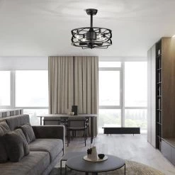 Promo ๐ฅฐ 20 in. Farmhouse Indoor Matte Black Drum Cage Reversible Ceiling Fan with Light Kit and Remote Control by Edvivi ๐ 29 Promo ๐ฅฐ 20 in. Farmhouse Indoor Matte Black Drum Cage Reversible Ceiling Fan with Light Kit and Remote Control by Edvivi ๐ -Deals Edvivi || Atlas Store matte black edvivi ceiling fans with lights ffn7655bk 31 1000