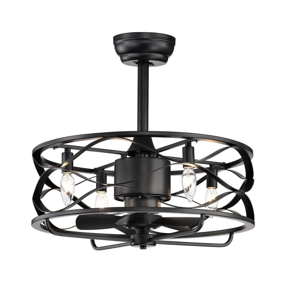 Promo ๐ฅฐ 20 in. Farmhouse Indoor Matte Black Drum Cage Reversible Ceiling Fan with Light Kit and Remote Control by Edvivi ๐ 3 Promo ๐ฅฐ 20 in. Farmhouse Indoor Matte Black Drum Cage Reversible Ceiling Fan with Light Kit and Remote Control by Edvivi ๐
