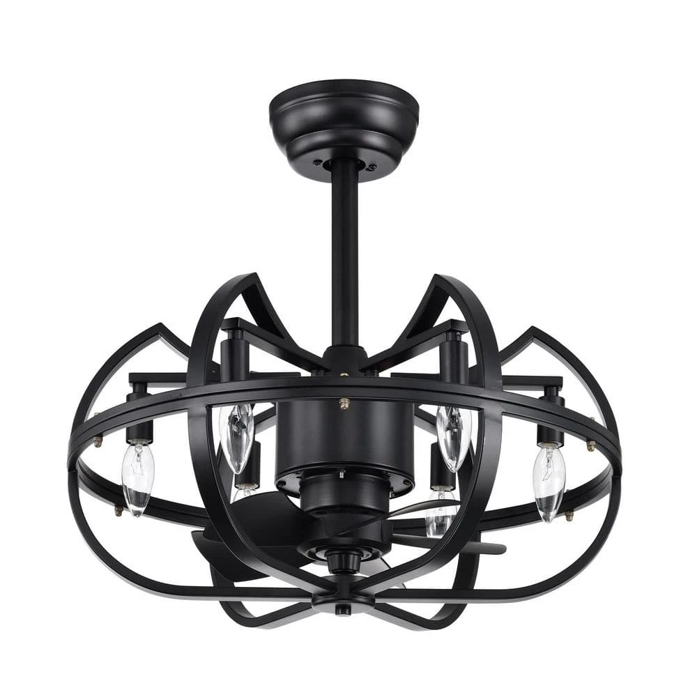 Discount ๐ฅฐ 20 in. Farmhouse Indoor Matte Black Cage Reversible Ceiling Fan with Light Kit and Remote Control by Edvivi ๐ฏ 12 Discount ๐ฅฐ 20 in. Farmhouse Indoor Matte Black Cage Reversible Ceiling Fan with Light Kit and Remote Control by Edvivi ๐ฏ - Image 10