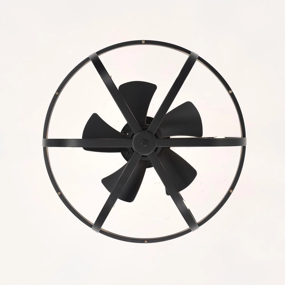 Discount ๐ฅฐ 20 in. Farmhouse Indoor Matte Black Cage Reversible Ceiling Fan with Light Kit and Remote Control by Edvivi ๐ฏ 5 Discount ๐ฅฐ 20 in. Farmhouse Indoor Matte Black Cage Reversible Ceiling Fan with Light Kit and Remote Control by Edvivi ๐ฏ - Image 3