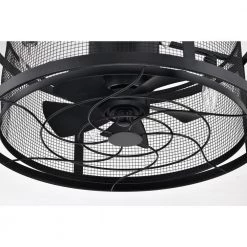 Best reviews of 🧨 20 in. Industrial Indoor Matte Black Drum Reversible Ceiling Fan with Light Kit and Remote Control by Edvivi 😉 -Deals Edvivi || Atlas Store matte black edvivi ceiling fans with lights ffn7915bk 44 1000