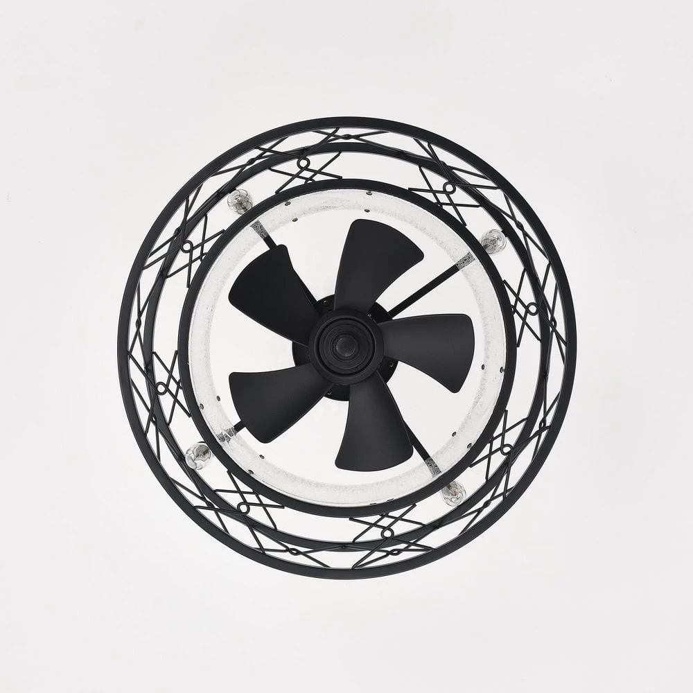 New ๐ฅ 20 in. Modern Farmhouse Indoor Matte Black Drum Glass Reversible Ceiling Fan with Light Kit and Remote Control by Edvivi ๐ฅฐ 5 New ๐ฅ 20 in. Modern Farmhouse Indoor Matte Black Drum Glass Reversible Ceiling Fan with Light Kit and Remote Control by Edvivi ๐ฅฐ - Image 3