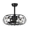 Discount 😀 21 in. Industrial Indoor Matte Black Cage Reversible Ceiling Fan with Light Kit and Remote Control by Edvivi 🎉 -Deals Edvivi || Atlas Store matte black edvivi ceiling fans with lights ffn7945bk 64 1000