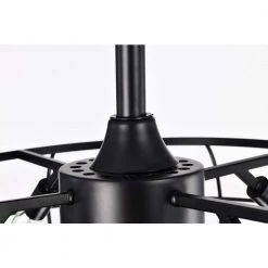 Discount 😀 21 in. Industrial Indoor Matte Black Cage Reversible Ceiling Fan with Light Kit and Remote Control by Edvivi 🎉 -Deals Edvivi || Atlas Store matte black edvivi ceiling fans with lights ffn7945bk 76 1000