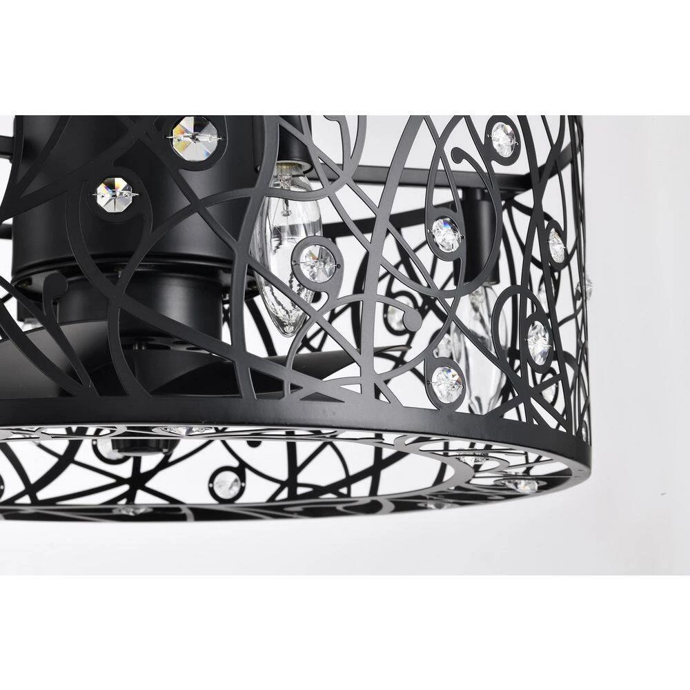 Discount ๐งจ 18 in. Glam Indoor Matte Black Drum Reversible Ceiling Fan with Crystal Light Kit and Remote Control by Edvivi ๐ 13 Discount ๐งจ 18 in. Glam Indoor Matte Black Drum Reversible Ceiling Fan with Crystal Light Kit and Remote Control by Edvivi ๐ - Image 11
