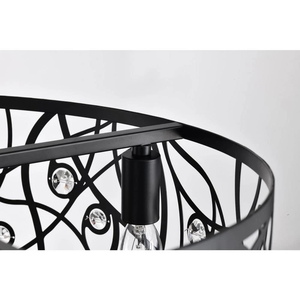 Discount ๐งจ 18 in. Glam Indoor Matte Black Drum Reversible Ceiling Fan with Crystal Light Kit and Remote Control by Edvivi ๐ 8 Discount ๐งจ 18 in. Glam Indoor Matte Black Drum Reversible Ceiling Fan with Crystal Light Kit and Remote Control by Edvivi ๐ - Image 6