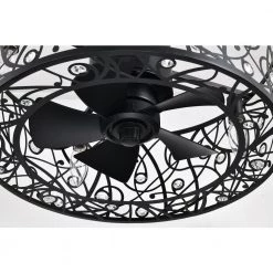 Discount ๐งจ 18 in. Glam Indoor Matte Black Drum Reversible Ceiling Fan with Crystal Light Kit and Remote Control by Edvivi ๐ 28 Discount ๐งจ 18 in. Glam Indoor Matte Black Drum Reversible Ceiling Fan with Crystal Light Kit and Remote Control by Edvivi ๐ -Deals Edvivi || Atlas Store matte black edvivi ceiling fans with lights ffn7985bk 76 1000