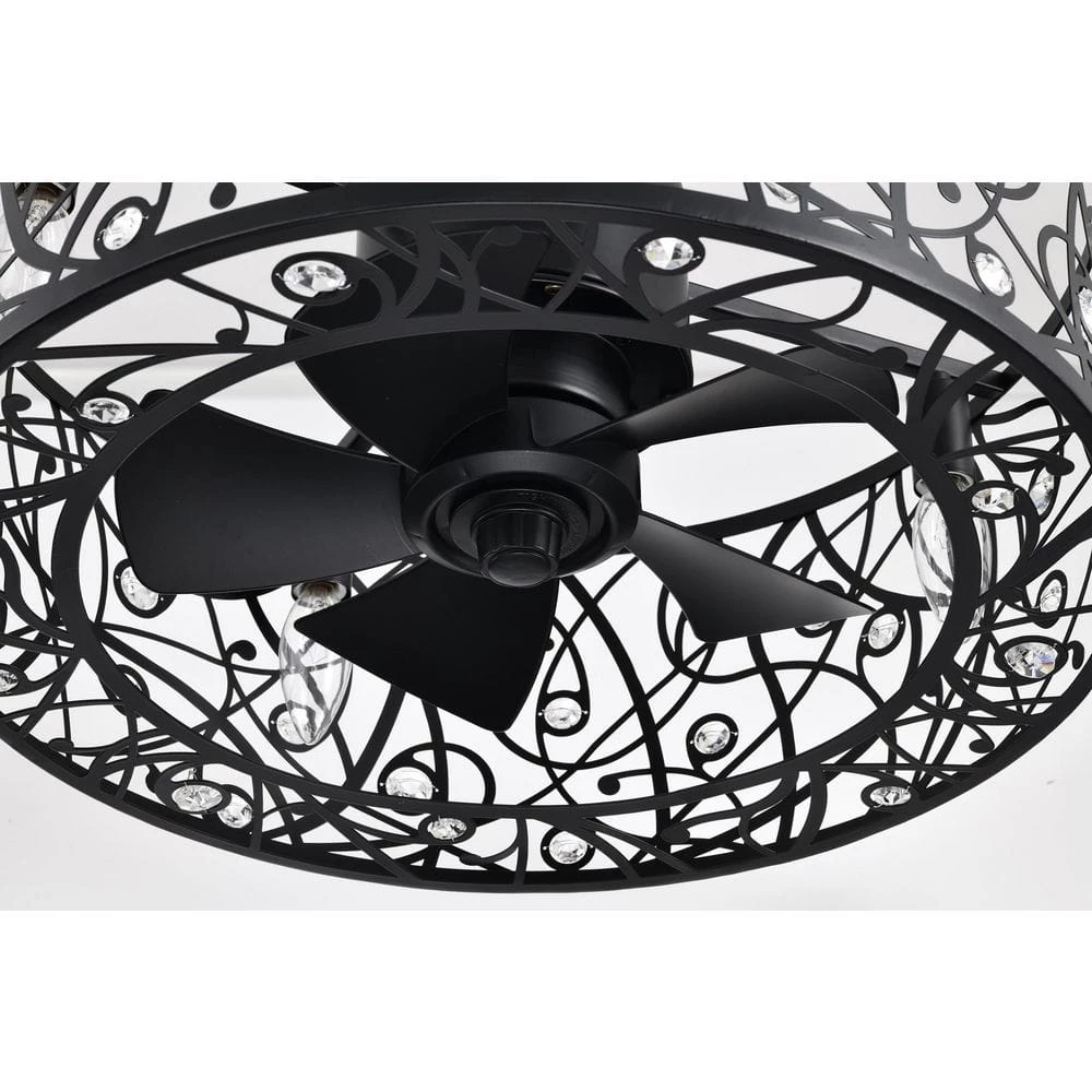 Discount ๐งจ 18 in. Glam Indoor Matte Black Drum Reversible Ceiling Fan with Crystal Light Kit and Remote Control by Edvivi ๐ 15 Discount ๐งจ 18 in. Glam Indoor Matte Black Drum Reversible Ceiling Fan with Crystal Light Kit and Remote Control by Edvivi ๐ - Image 13