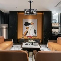 Discount ๐งจ 18 in. Glam Indoor Matte Black Drum Reversible Ceiling Fan with Crystal Light Kit and Remote Control by Edvivi ๐ 23 Discount ๐งจ 18 in. Glam Indoor Matte Black Drum Reversible Ceiling Fan with Crystal Light Kit and Remote Control by Edvivi ๐ -Deals Edvivi || Atlas Store matte black edvivi ceiling fans with lights ffn7985bk c3 1000