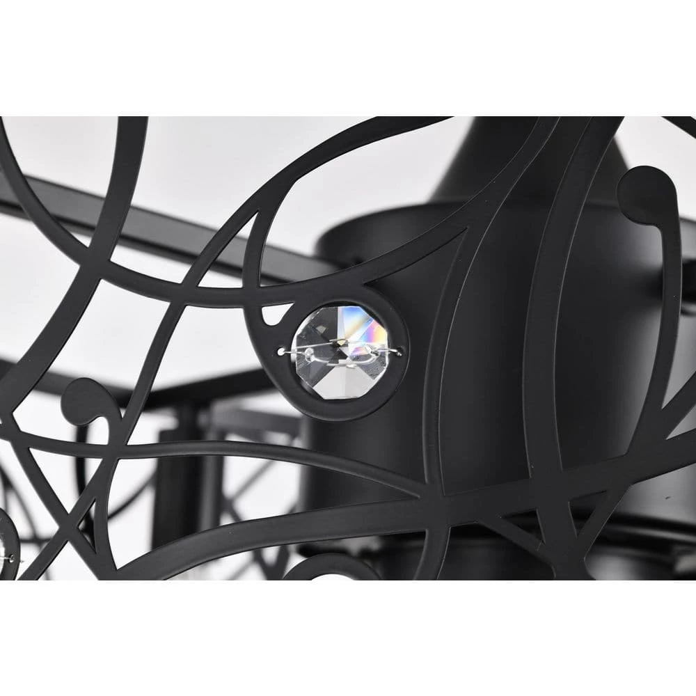 Discount ๐งจ 18 in. Glam Indoor Matte Black Drum Reversible Ceiling Fan with Crystal Light Kit and Remote Control by Edvivi ๐ 14 Discount ๐งจ 18 in. Glam Indoor Matte Black Drum Reversible Ceiling Fan with Crystal Light Kit and Remote Control by Edvivi ๐ - Image 12