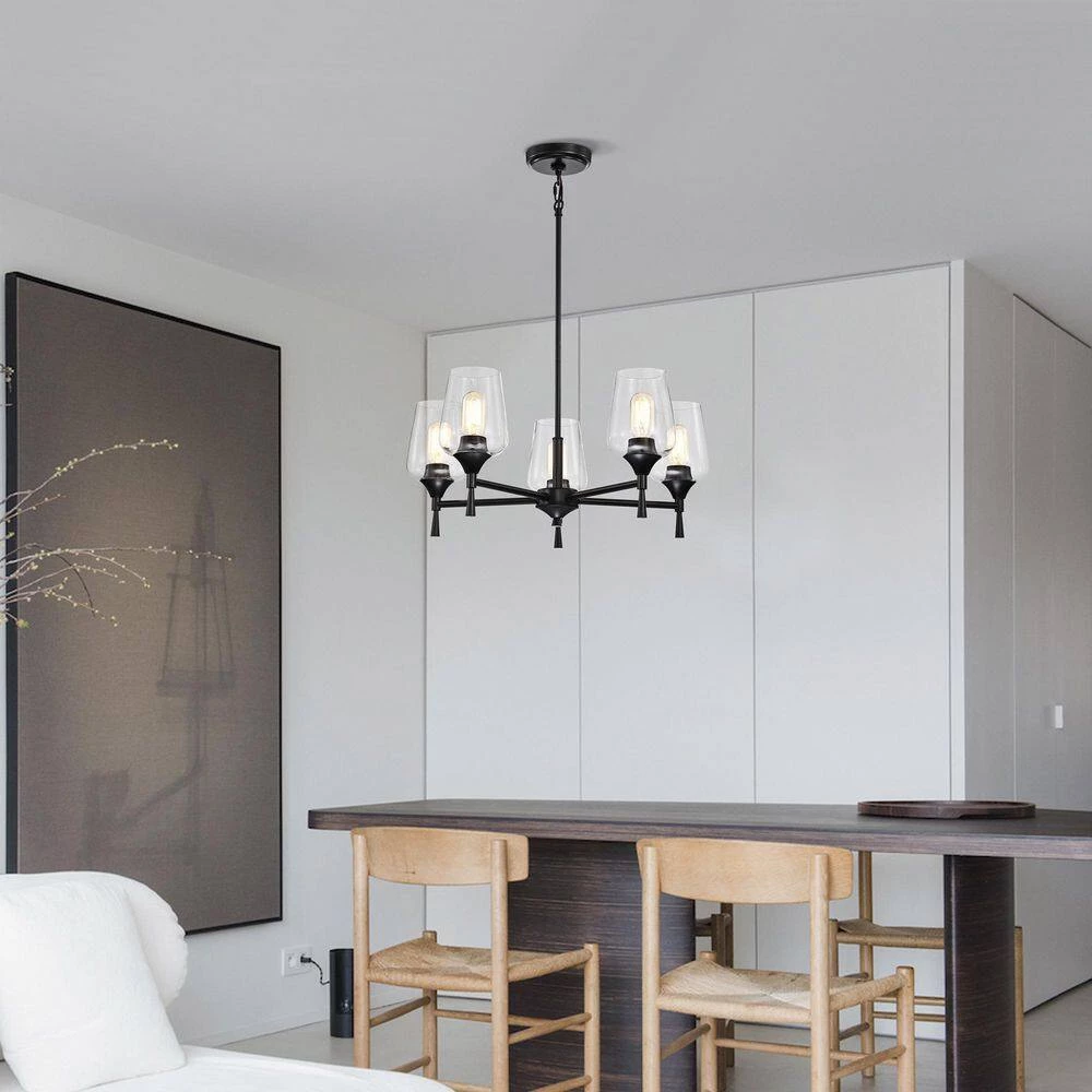 Best Pirce π Arlo 5-Light Matte Black Modern Chandelier with Clear Glass Shades by Edvivi π€© 15 Best Pirce π Arlo 5-Light Matte Black Modern Chandelier with Clear Glass Shades by Edvivi π€© - Image 13