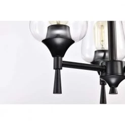 Flash Sale 😉 Arlo 3-Light Matte Black Modern Chandelier with Clear Glass Shades by Edvivi 🧨 -Deals Edvivi || Atlas Store matte black edvivi chandeliers epc2435bk 1f 1000