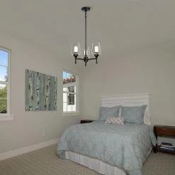 Flash Sale 😉 Arlo 3-Light Matte Black Modern Chandelier with Clear Glass Shades by Edvivi 🧨 -Deals Edvivi || Atlas Store matte black edvivi chandeliers epc2435bk 31 1000