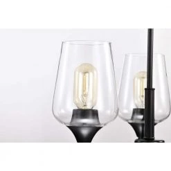 Flash Sale 😉 Arlo 3-Light Matte Black Modern Chandelier with Clear Glass Shades by Edvivi 🧨 -Deals Edvivi || Atlas Store matte black edvivi chandeliers epc2435bk 44 1000