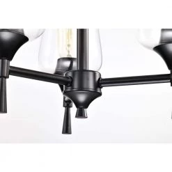 Flash Sale 😉 Arlo 3-Light Matte Black Modern Chandelier with Clear Glass Shades by Edvivi 🧨 -Deals Edvivi || Atlas Store matte black edvivi chandeliers epc2435bk 66 1000