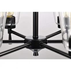 Best Pirce 👏 Briarwood 6-Light Matte Black Modern Chandelier with Clear Cone Glass Shades by Edvivi 🌟 -Deals Edvivi || Atlas Store matte black edvivi chandeliers epc6455bk 44 1000