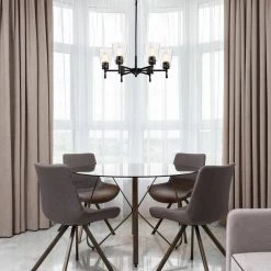Best Pirce 👏 Briarwood 6-Light Matte Black Modern Chandelier with Clear Cone Glass Shades by Edvivi 🌟 -Deals Edvivi || Atlas Store matte black edvivi chandeliers epc6455bk 4f 1000