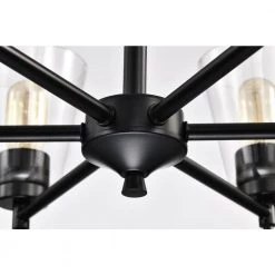 Best Pirce 👏 Briarwood 6-Light Matte Black Modern Chandelier with Clear Cone Glass Shades by Edvivi 🌟 -Deals Edvivi || Atlas Store matte black edvivi chandeliers epc6455bk 76 1000