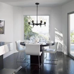 Best Pirce 👏 Briarwood 6-Light Matte Black Modern Chandelier with Clear Cone Glass Shades by Edvivi 🌟 -Deals Edvivi || Atlas Store matte black edvivi chandeliers epc6455bk c3 1000