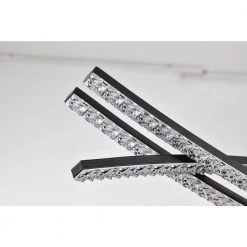 Cheapest 🎁 Alistair 30-Watt Integrated LED Matte Black Linear Island Chandelier with Acrylic Encrusted by Edvivi ✔️ -Deals Edvivi || Atlas Store matte black edvivi chandeliers epd2515bk 1f 1000