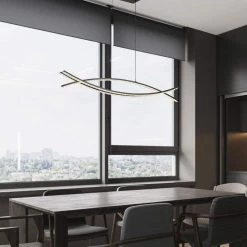 Cheapest 🎁 Alistair 30-Watt Integrated LED Matte Black Linear Island Chandelier with Acrylic Encrusted by Edvivi ✔️ -Deals Edvivi || Atlas Store matte black edvivi chandeliers epd2515bk 31 1000