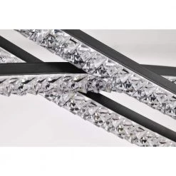 Cheapest 🎁 Alistair 30-Watt Integrated LED Matte Black Linear Island Chandelier with Acrylic Encrusted by Edvivi ✔️ -Deals Edvivi || Atlas Store matte black edvivi chandeliers epd2515bk 44 1000