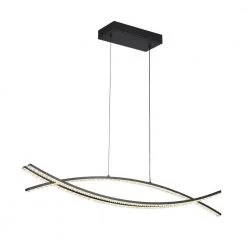 Cheapest ๐ Alistair 30-Watt Integrated LED Matte Black Linear Island Chandelier with Acrylic Encrusted by Edvivi โ๏ธ
