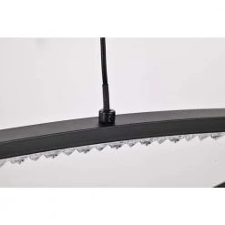 Cheapest 🎁 Alistair 30-Watt Integrated LED Matte Black Linear Island Chandelier with Acrylic Encrusted by Edvivi ✔️ -Deals Edvivi || Atlas Store matte black edvivi chandeliers epd2515bk 76 1000