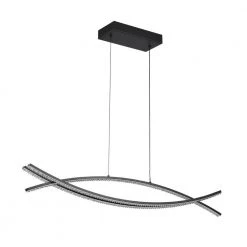 Cheapest 🎁 Alistair 30-Watt Integrated LED Matte Black Linear Island Chandelier with Acrylic Encrusted by Edvivi ✔️ -Deals Edvivi || Atlas Store matte black edvivi chandeliers epd2515bk a0 1000