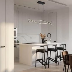 Cheapest 🎁 Alistair 30-Watt Integrated LED Matte Black Linear Island Chandelier with Acrylic Encrusted by Edvivi ✔️ -Deals Edvivi || Atlas Store matte black edvivi chandeliers epd2515bk c3 1000