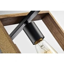 Best reviews of ⌛ Elk 4-Light Matte Black and Wood Modern Farmhouse Linear Chandelier by Edvivi ⭐ -Deals Edvivi || Atlas Store matte black edvivi chandeliers epd335wd 44 1000