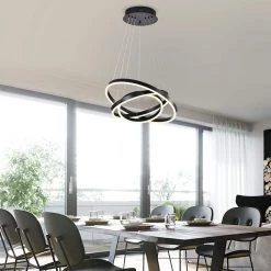 Best reviews of 💯 Alistair 45-Watt Integrated LED Matte Black Modern Chandelier for Kitchen Dining Room by Edvivi 👍 -Deals Edvivi || Atlas Store matte black edvivi chandeliers epj2405bk 31 1000