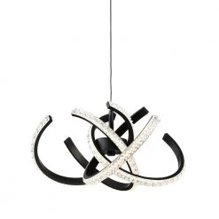 New ๐ฅฐ Alistair 30-Watt Integrated LED Matte Black Modern Chandelier with Acrylic by Edvivi โค๏ธ