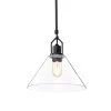 Cheap ✔️ Aria 12 in. 1-Light Matte Black Clear Cone Glass Farmhouse Kitchen Pendant Light by Edvivi ⭐ -Deals Edvivi || Atlas Store matte black edvivi chandeliers epj4715bk 64 1000
