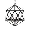 Best Pirce 😀 Renzo 4-Light Matte Black Geometric Iron Modern Farmhouse Cage Chandelier with Brushed Nickel Sleeves by Edvivi 🤩 -Deals Edvivi || Atlas Store matte black edvivi chandeliers epl1181bkbn 64 1000