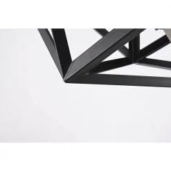 Best Pirce 😀 Renzo 4-Light Matte Black Geometric Iron Modern Farmhouse Cage Chandelier with Brushed Nickel Sleeves by Edvivi 🤩 -Deals Edvivi || Atlas Store matte black edvivi chandeliers epl1181bkbn fa 1000