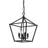 Promo 😀 Renzo 4-Light Matte Black Caged Pendant with Brushed Nickle or Black Candle Sleeves by Edvivi 🌟