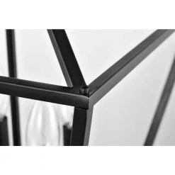 Promo 😀 Renzo 4-Light Matte Black Caged Pendant with Brushed Nickle or Black Candle Sleeves by Edvivi 🌟 -Deals Edvivi || Atlas Store matte black edvivi chandeliers epl1355bk fa 1000