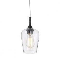 Cheapest ๐ฏ Arlo 1-Light Matte Black Modern Mini Pendant with Clear Glass Shade by Edvivi โญ