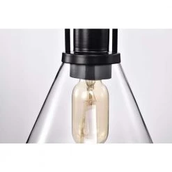 Wholesale 😀 Aria 1-Light Matte Black Modern Mini Pendant Light with Clear Cone Glass Shade by Edvivi 🎁 -Deals Edvivi || Atlas Store matte black edvivi pendant lights epj4705bk 76 1000
