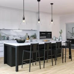 Wholesale 😀 Aria 1-Light Matte Black Modern Mini Pendant Light with Clear Cone Glass Shade by Edvivi 🎁 -Deals Edvivi || Atlas Store matte black edvivi pendant lights epj4705bk c3 1000