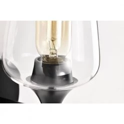 Promo 🥰 Arlo 5 in. 1-Light Matte Black Indoor Wall Sconce with Clear Glass Shade by Edvivi 😀 -Deals Edvivi || Atlas Store matte black edvivi vanity lighting ew2525bk 1f 1000