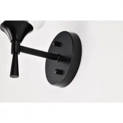 Promo 🥰 Arlo 5 in. 1-Light Matte Black Indoor Wall Sconce with Clear Glass Shade by Edvivi 😀 -Deals Edvivi || Atlas Store matte black edvivi vanity lighting ew2525bk fa 1000