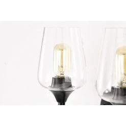 New 😀 Arlo 13 in. 2-Lights Matte Black Vanity Light with Clear Wine Glass Shades by Edvivi 🧨 -Deals Edvivi || Atlas Store matte black edvivi vanity lighting ew2625bk 1d 1000