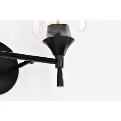 New 😀 Arlo 13 in. 2-Lights Matte Black Vanity Light with Clear Wine Glass Shades by Edvivi 🧨 -Deals Edvivi || Atlas Store matte black edvivi vanity lighting ew2625bk 76 1000