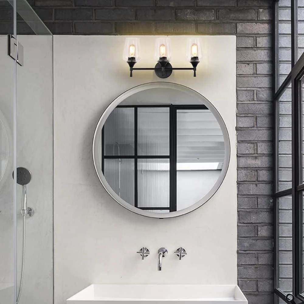 New ๐งจ Arlo 21 in. 3-Lights Matte Black Vanity Light with Clear Wine Glass Shades by Edvivi ๐ 16 New ๐งจ Arlo 21 in. 3-Lights Matte Black Vanity Light with Clear Wine Glass Shades by Edvivi ๐ - Image 14