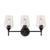 New 🧨 Arlo 21 in. 3-Lights Matte Black Vanity Light with Clear Wine Glass Shades by Edvivi 🔔 -Deals Edvivi || Atlas Store matte black edvivi vanity lighting ew2725bk 64 1000