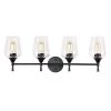 Best deal ⌛ Arlo 30 in. 4-Lights Matte Black Vanity Light with Clear Glass Shades by Edvivi ⭐