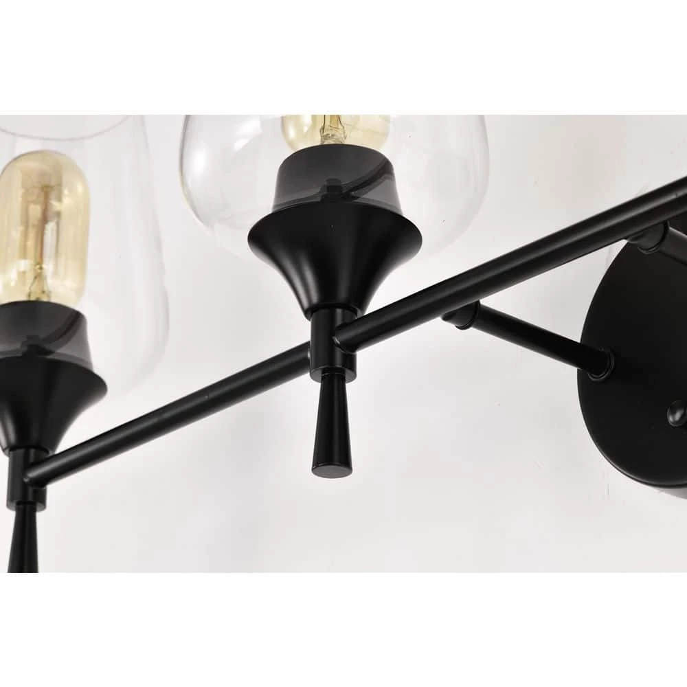 Best deal ⌛ Arlo 30 in. 4-Lights Matte Black Vanity Light with Clear Glass Shades by Edvivi ⭐ 14 Best deal ⌛ Arlo 30 in. 4-Lights Matte Black Vanity Light with Clear Glass Shades by Edvivi ⭐ - Image 12