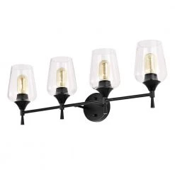 Best deal ⌛ Arlo 30 in. 4-Lights Matte Black Vanity Light with Clear Glass Shades by Edvivi ⭐ 20 Best deal ⌛ Arlo 30 in. 4-Lights Matte Black Vanity Light with Clear Glass Shades by Edvivi ⭐ -Deals Edvivi || Atlas Store matte black edvivi vanity lighting ew2825bk 77 1000